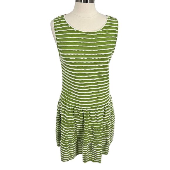 Max Studio Green Striped Dress Sz LG - Picture 1 of 10